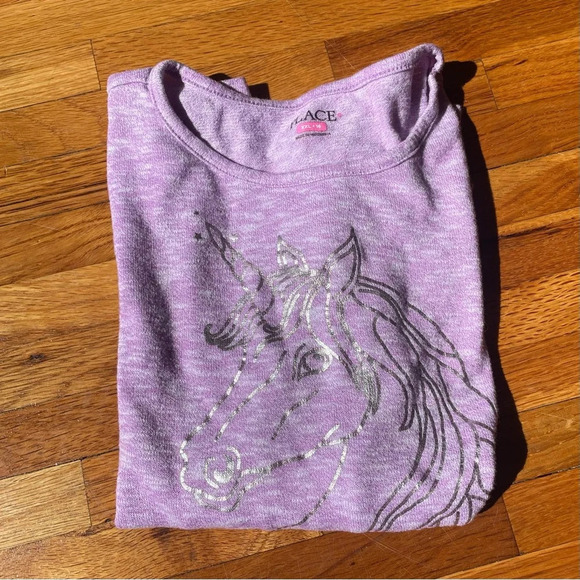 4/$25 The Children’s Place Purple Unicorn Long Sleeve Top Size 16 XXL - Picture 9 of 9